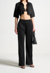Lila - Pleated Pants - Black