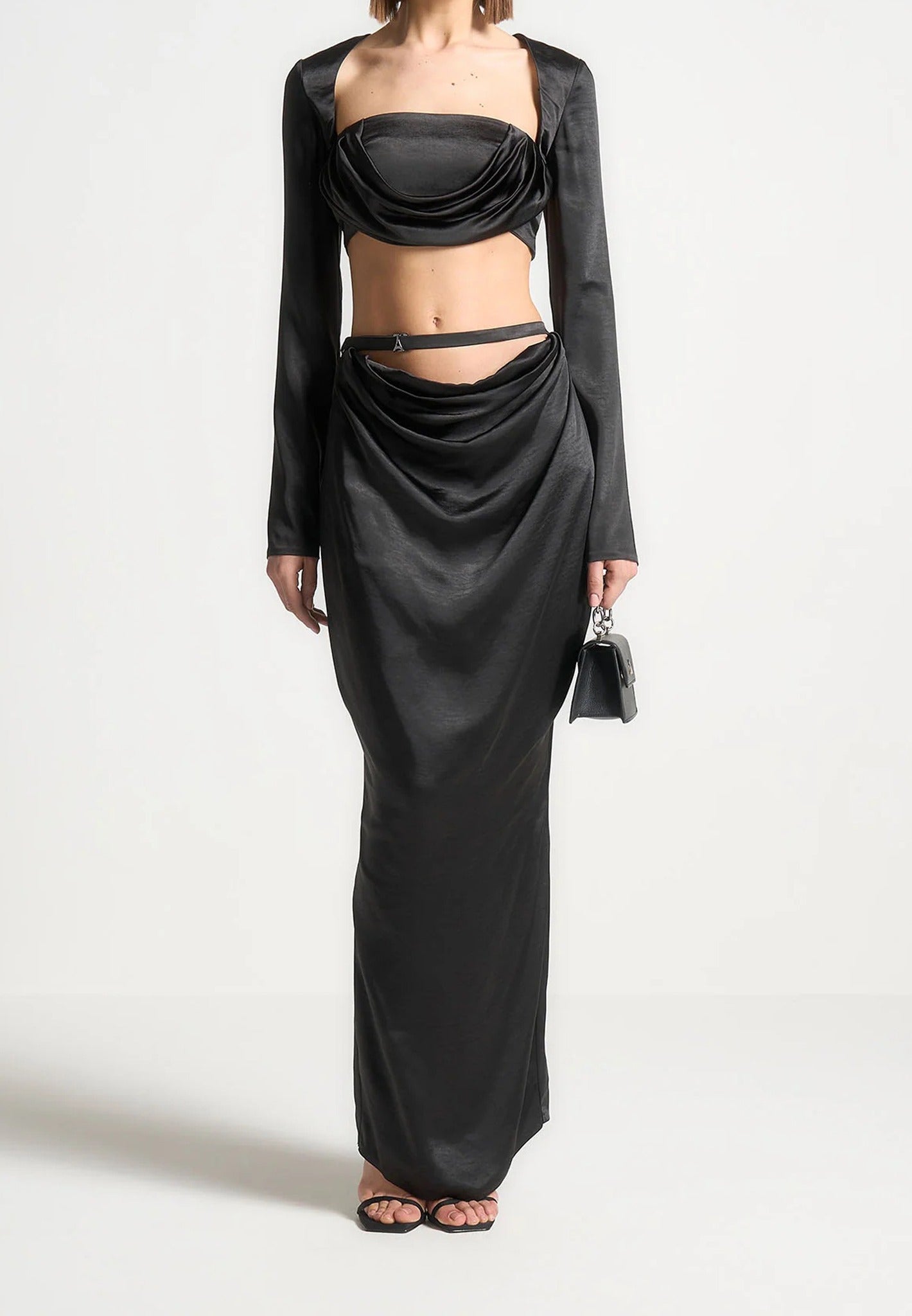 satin-drape-bandeau-bolero-top-black 