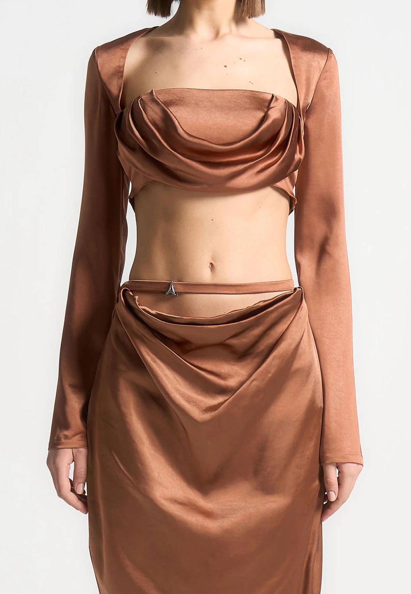 satin-drape-bandeau-bolero-top-bronze 