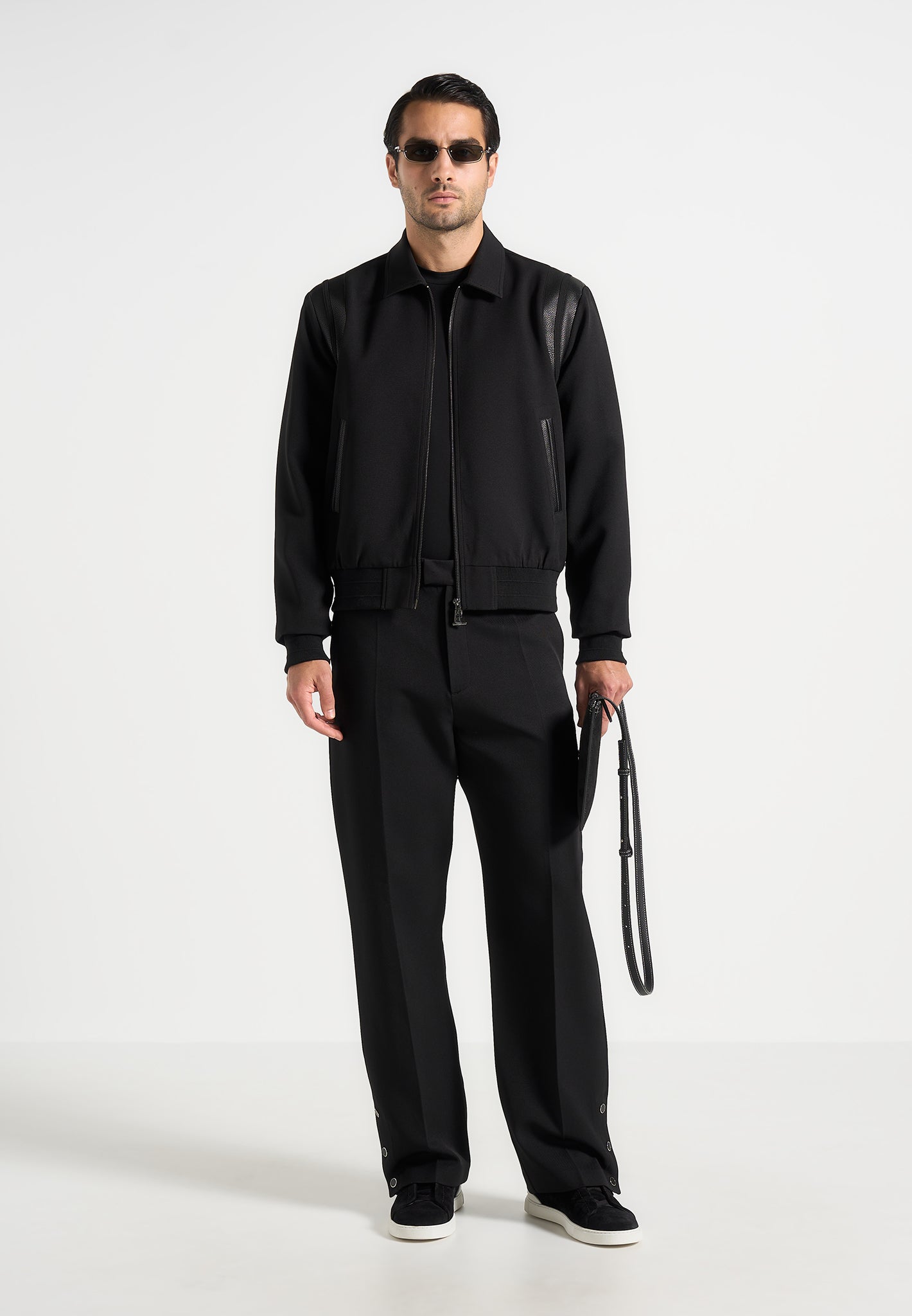 Denis - Tailored Varsity Jacket - Black 