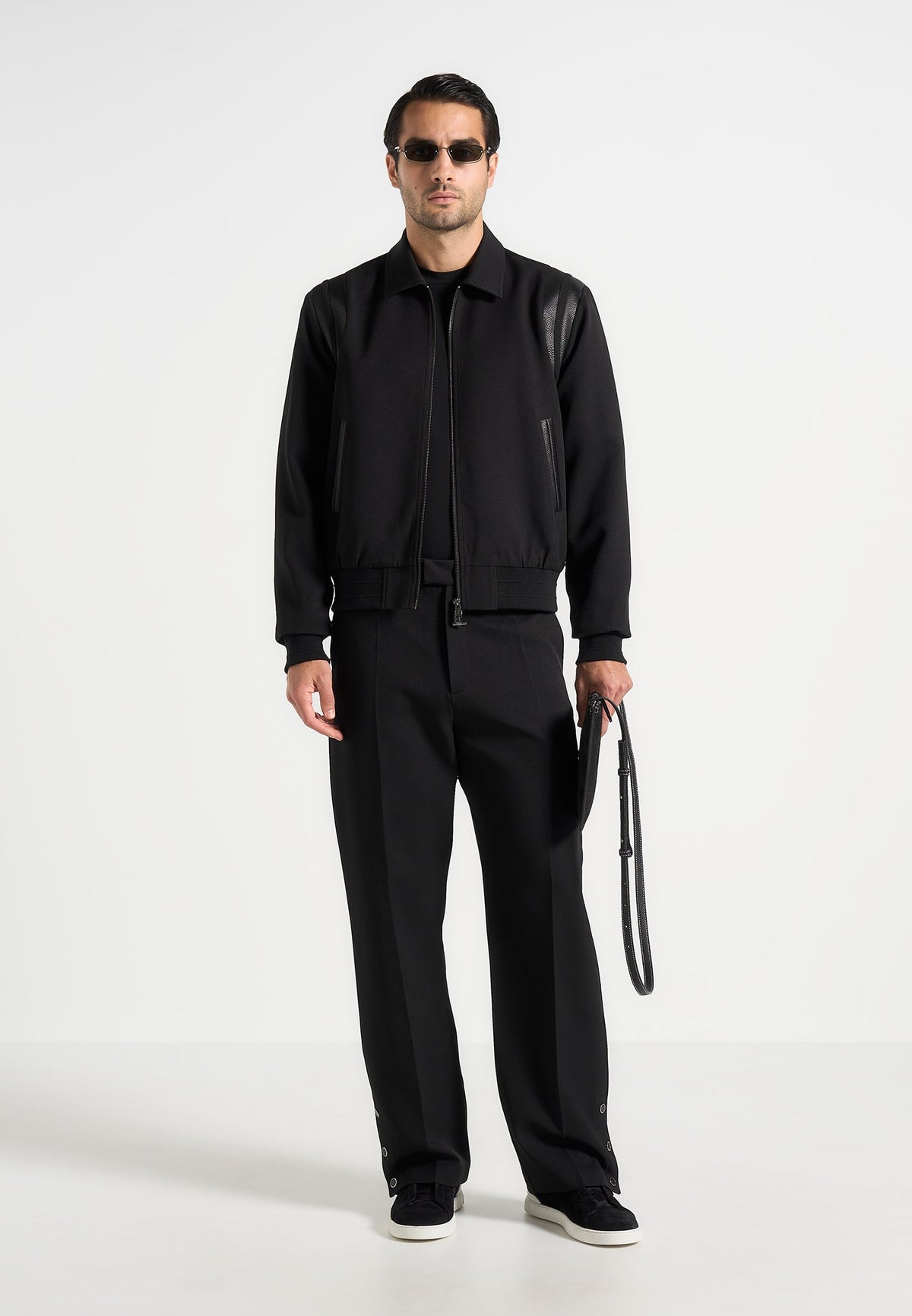 Denis - Tailored Varsity Jacket - Black