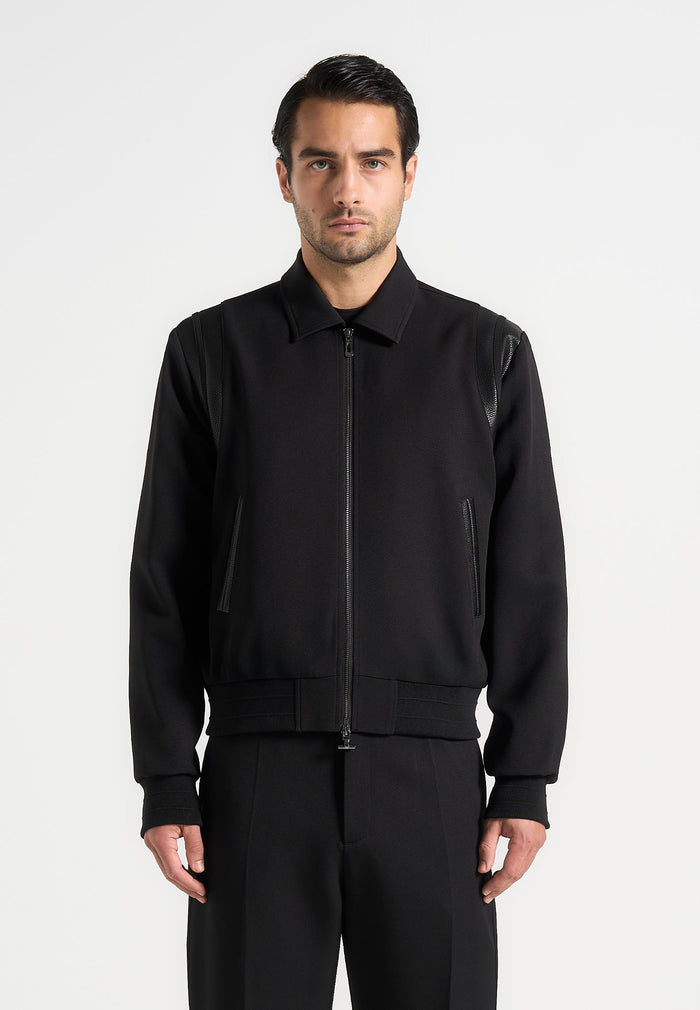 Denis - Tailored Varsity Jacket - Black