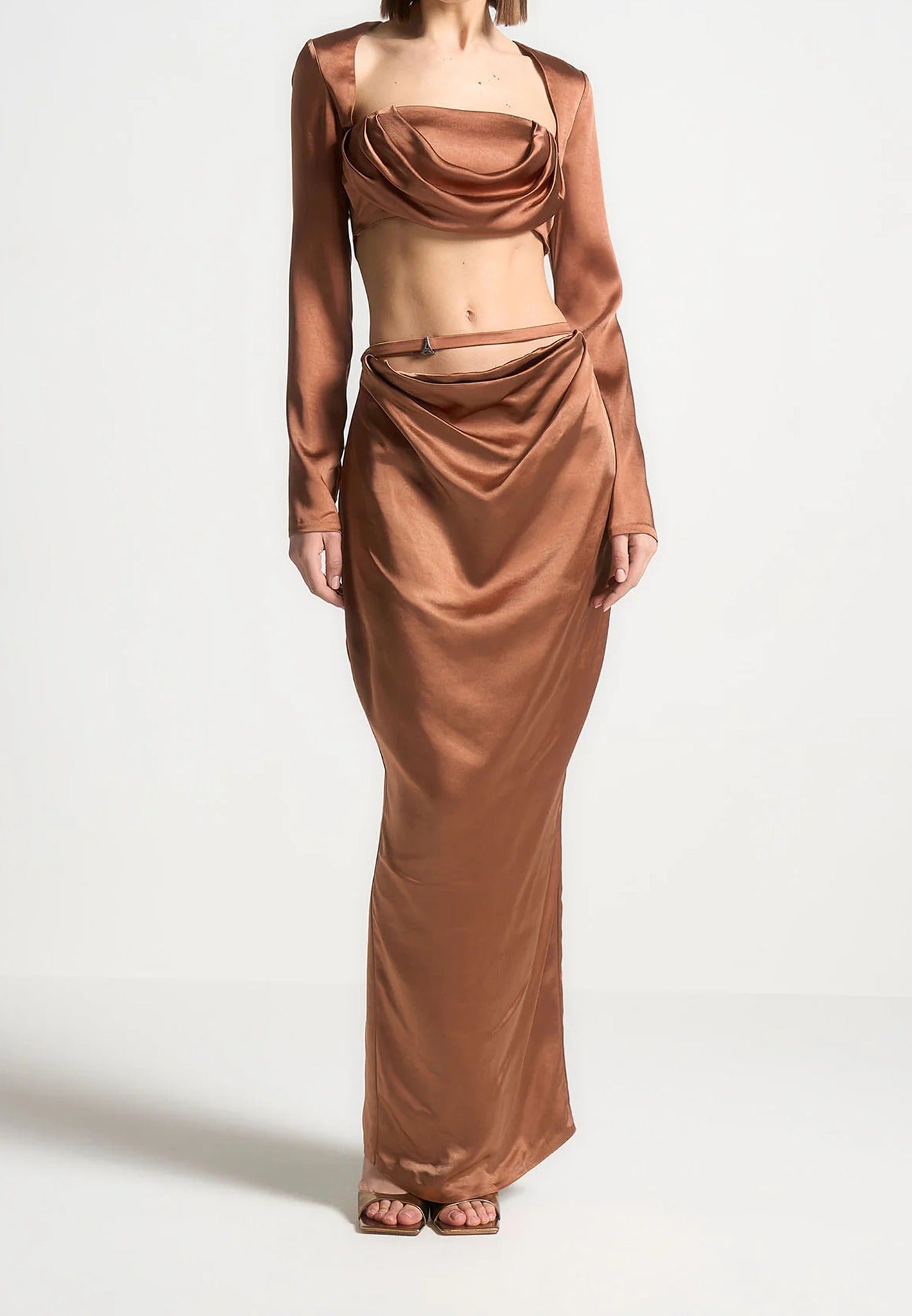satin-drape-bandeau-bolero-top-bronze 