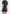 Satin Cropped Shirt with Piping - Black