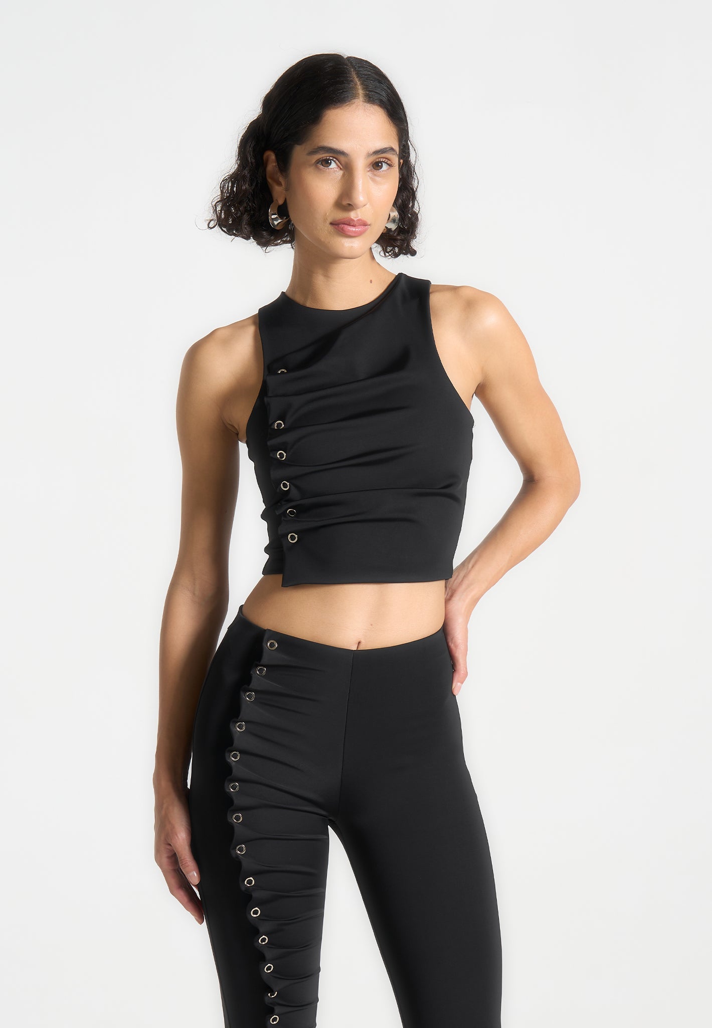 eyelet-detail-tacked-racer-top-black 