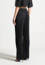 Lila - Pleated Pants - Black