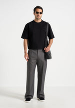 Boris - Relaxed Fit Tailored Button Cuff Trousers - Grey