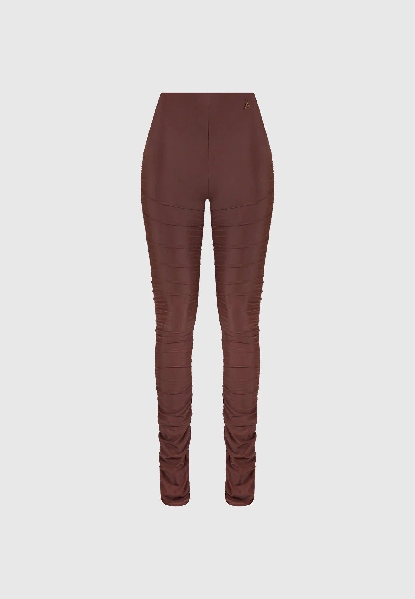 Ruched Fit and Flare Leggings - Brown