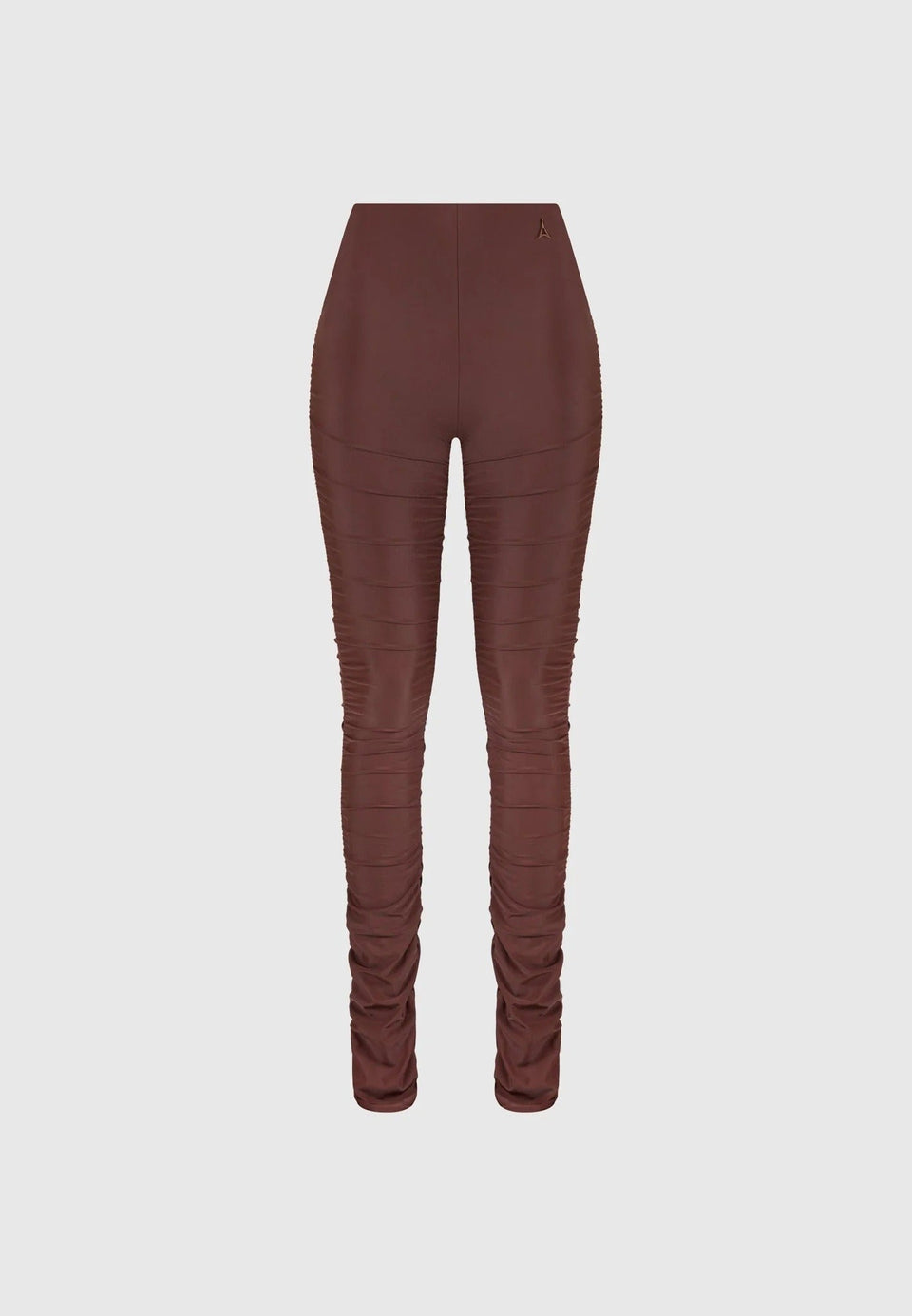 Ruched Fit and Flare Leggings - Brown