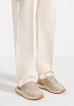 Monaco - Suede and Nylon Runner - Cream