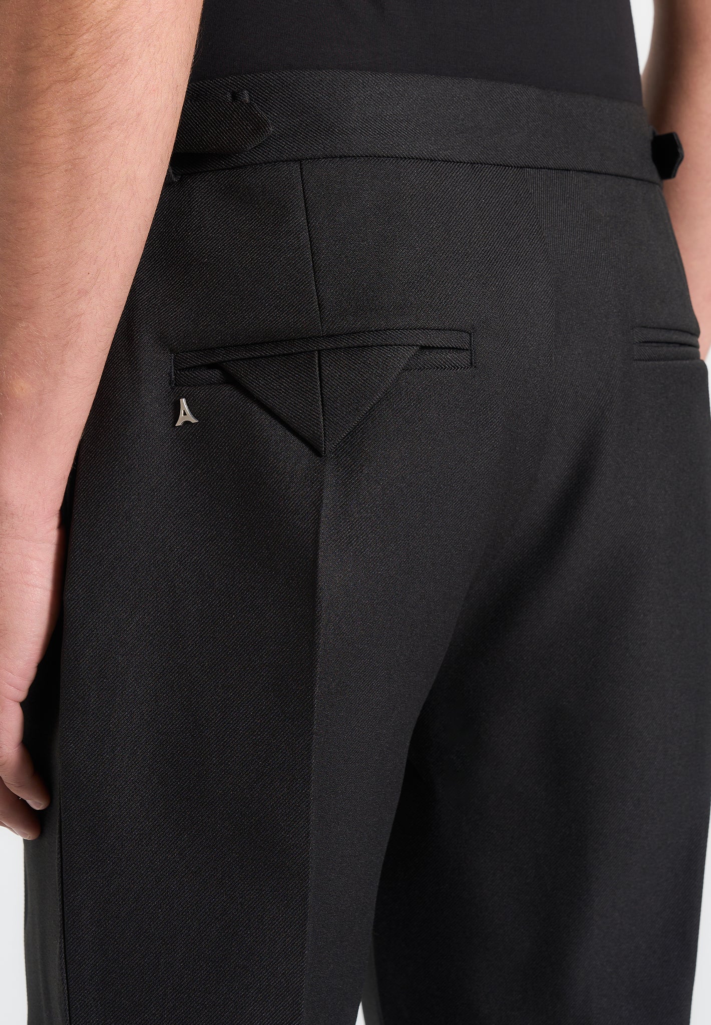 Hubert - Slim Fit Tailored Trousers - Black