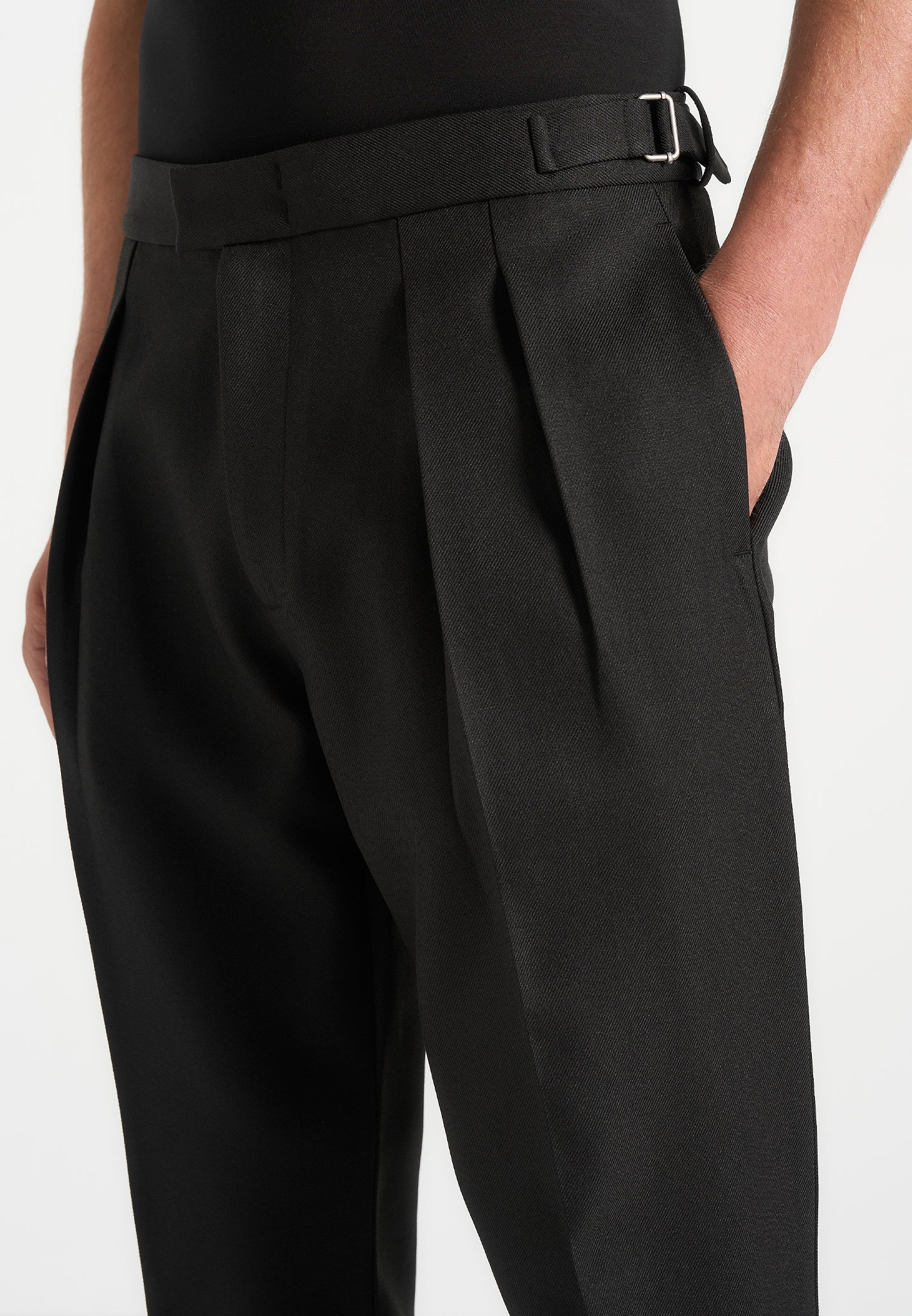 Hubert - Slim Fit Tailored Trousers - Black 