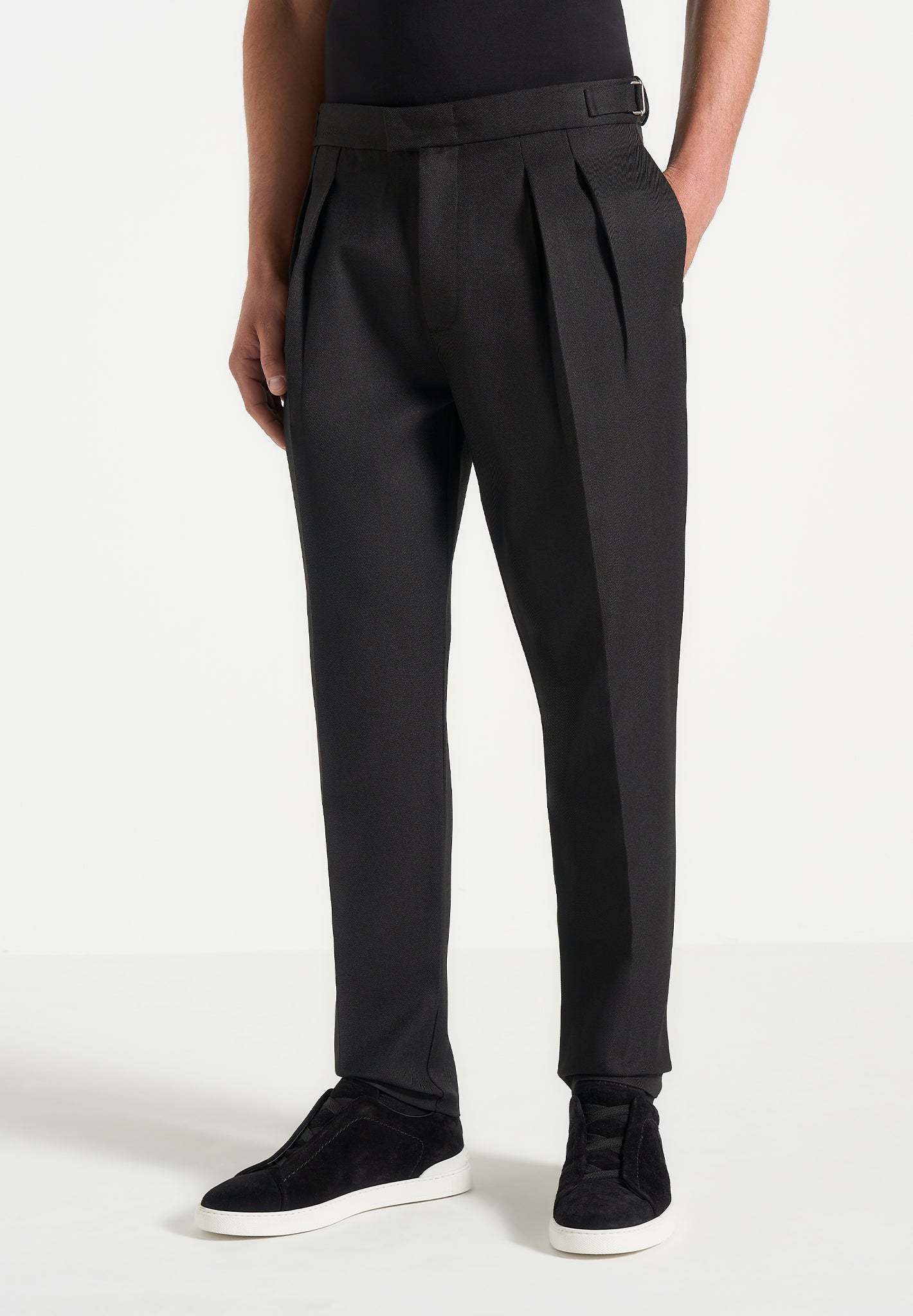 Hubert - Slim Fit Tailored Trousers - Black 