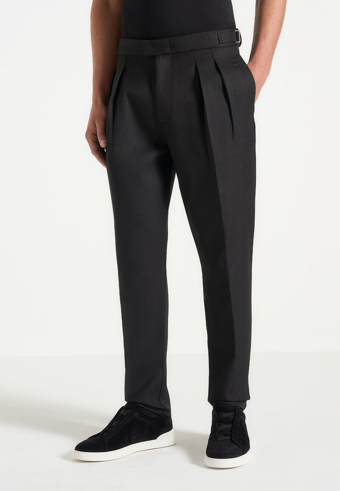 Hubert - Slim Fit Tailored Trousers - Black