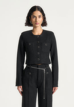 celine-cropped-tweed-jacket-with-pearls-black