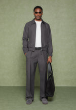 Luca - Relaxed Fit Pleated Pocket Pants - Grey