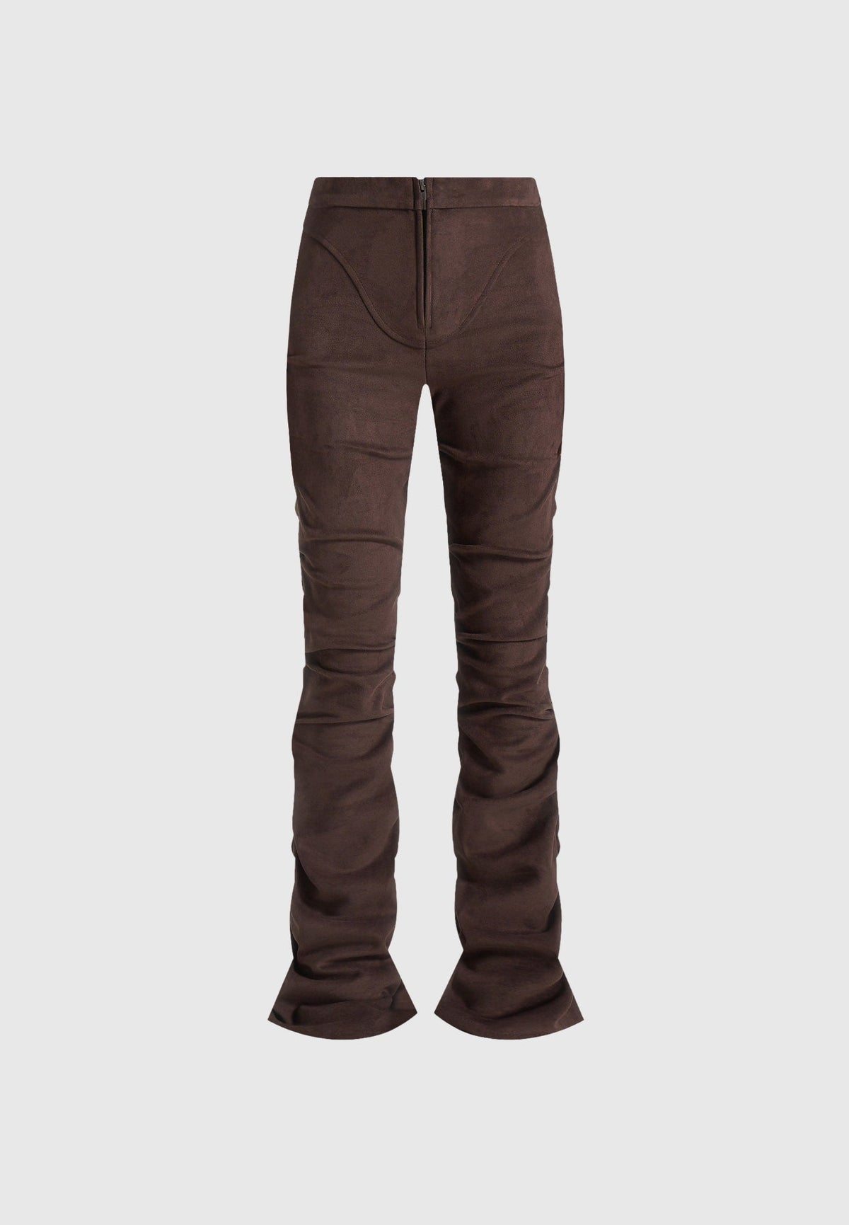 caroline-tacked-suede-fit-and-flare-trousers-brown