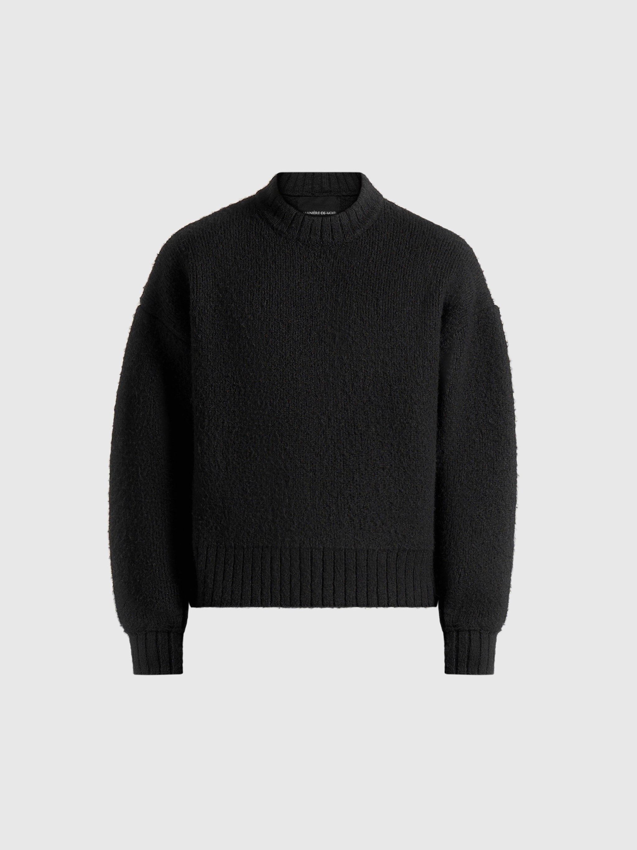 Chris - Brushed Wool Knit Jumper - Black