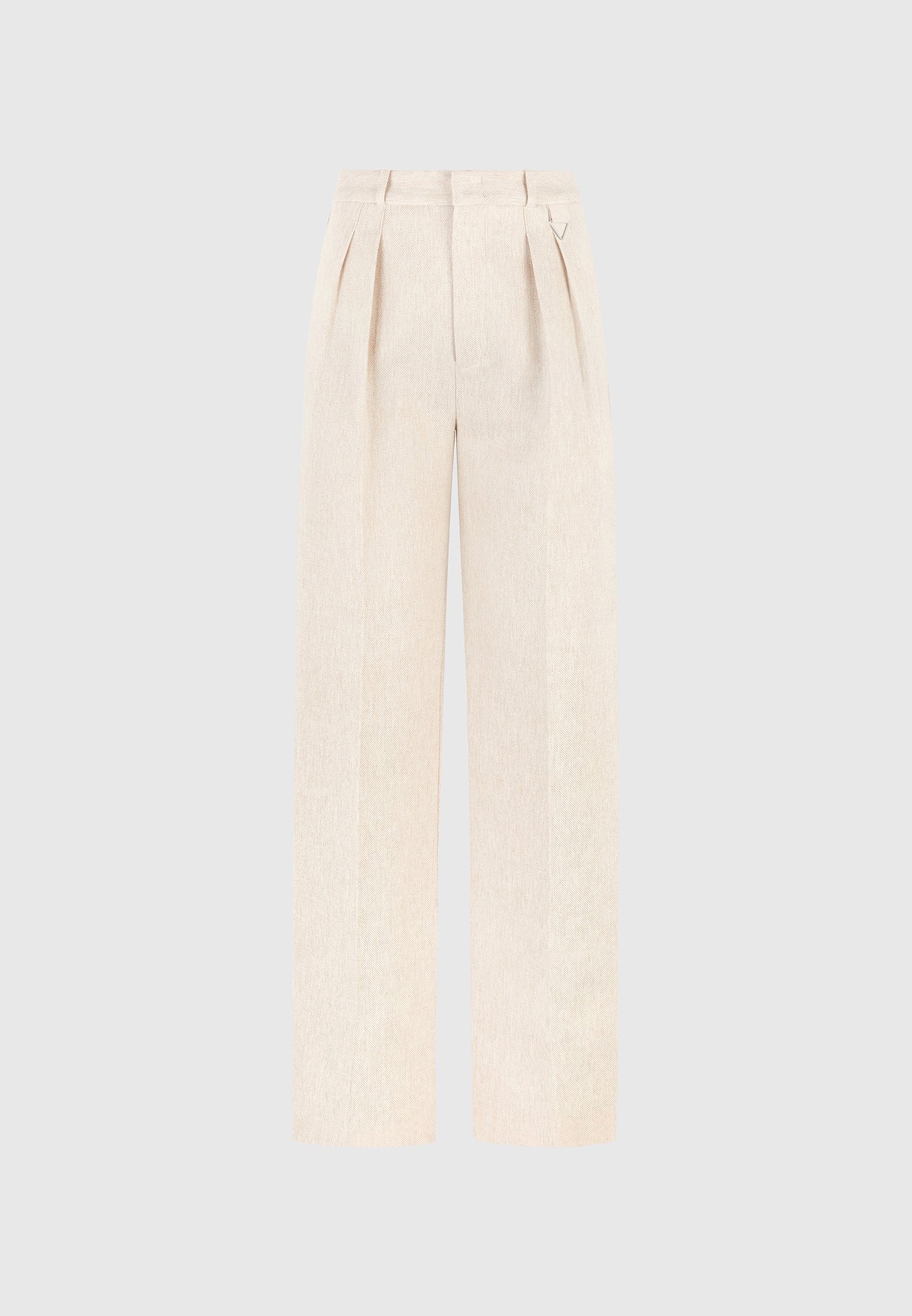 Julie - Linen Twin Pleat Trousers - Natural