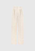 Julie - Linen Twin Pleat Trousers - Natural