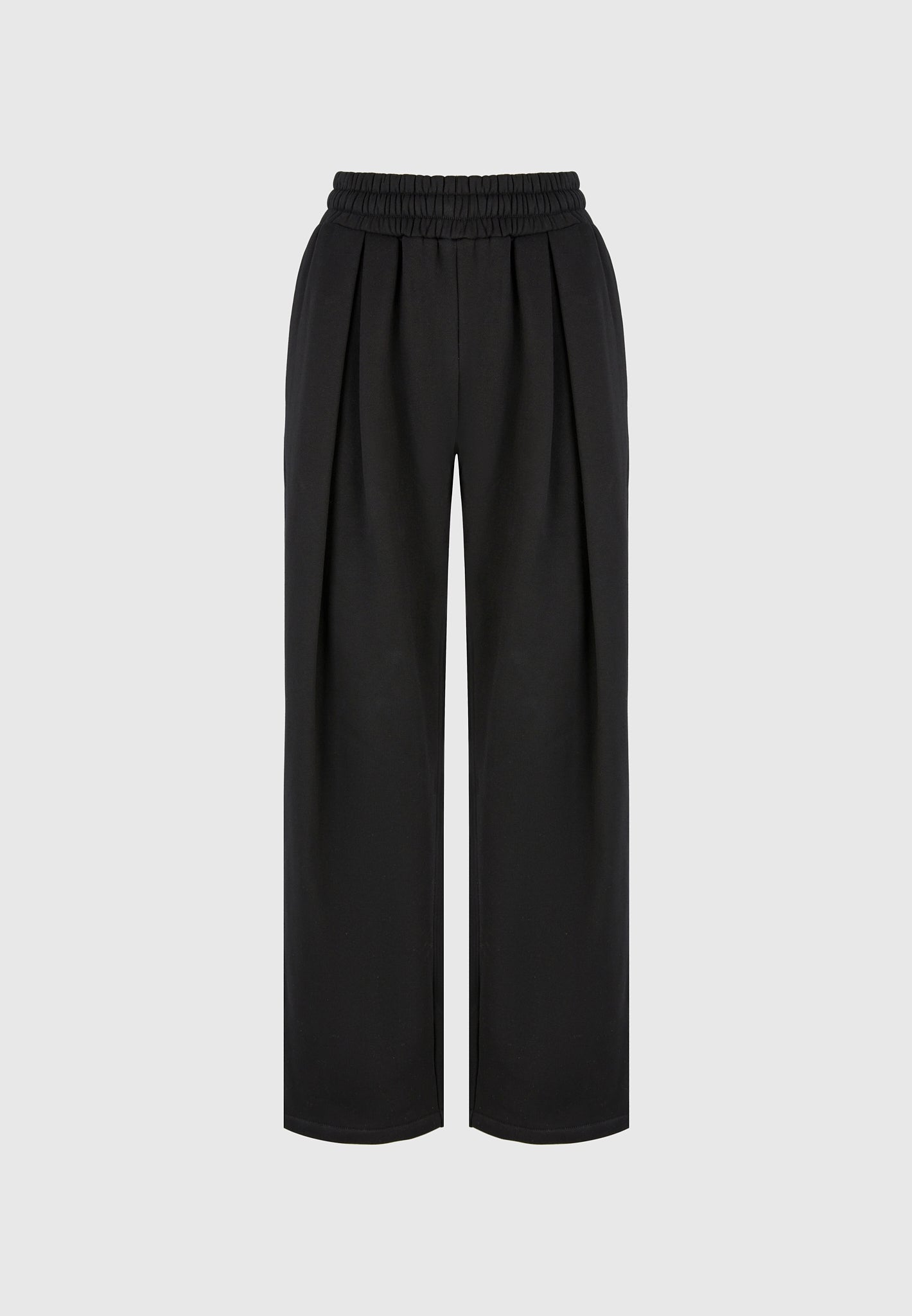 Fanny - Straight Leg Box Pleat Joggers - Black