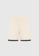 Regis - Contrast Detail Knit Shorts - Cream