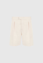Marin - Twill Pleated Shorts - Cream