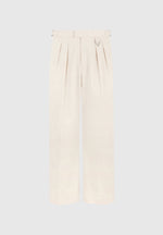 Pierre - Relaxed Fit Linen Pleated Trousers - Natural