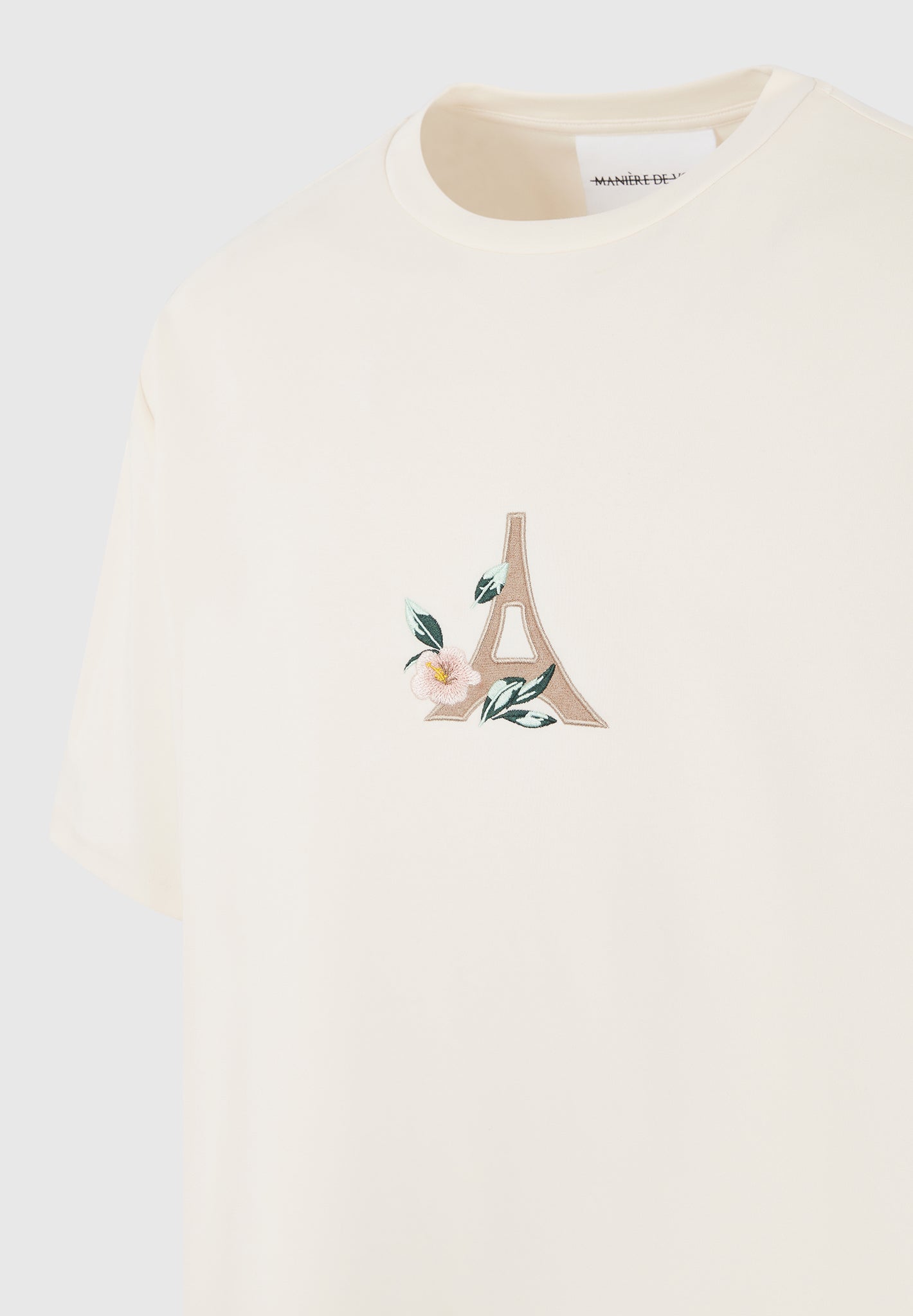 Thierry - Floral Eiffel Cotton T-Shirt - Cream