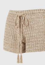 Agathe - Crochet Shorts with Drawcord - Natural