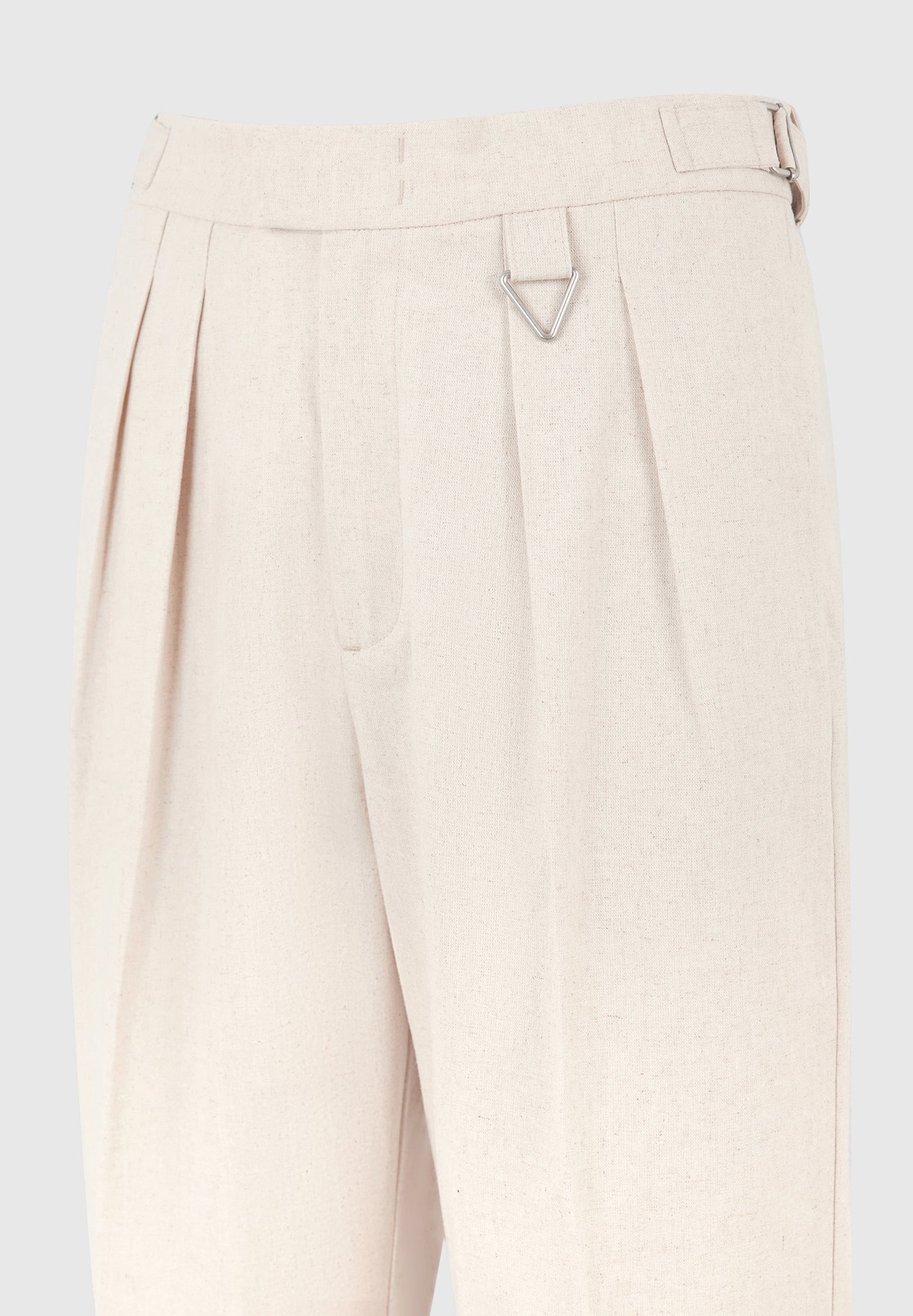 Pierre - Relaxed Fit Linen Pleated Trousers - Natural