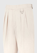 Pierre - Relaxed Fit Linen Pleated Trousers - Natural