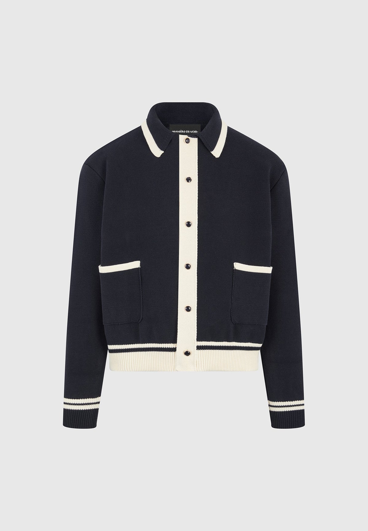 Julien - Classic Combed Cotton Knit Cardigan - Navy