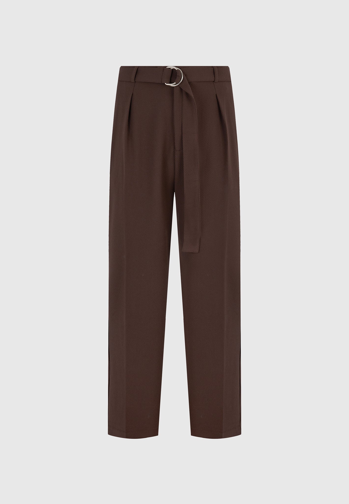 relaxed-fit-textured-belted-tailored-trousers-brown