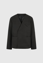 collarless-double-breasted-minimal-blazer-black