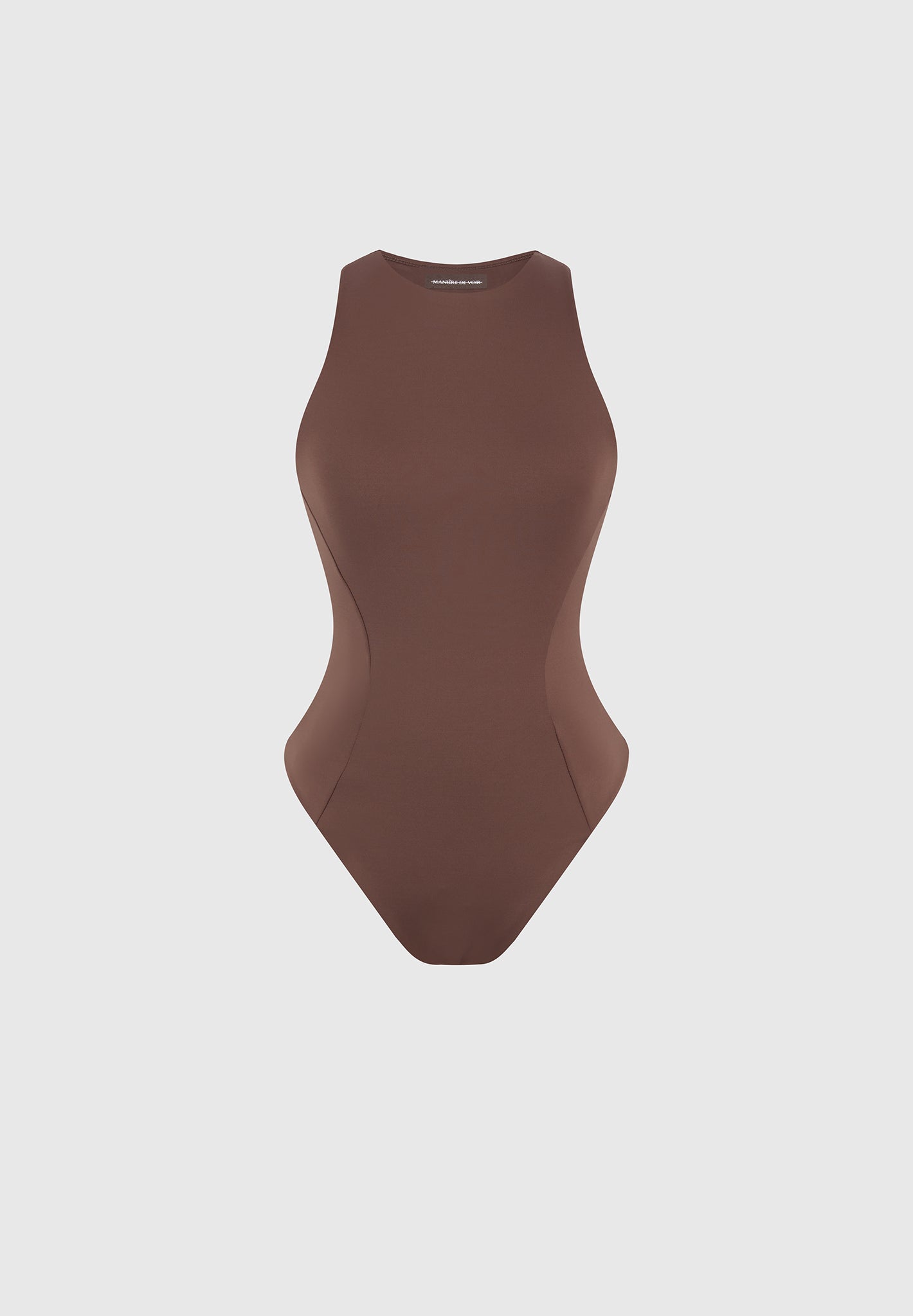 eternelle-double-layer-racer-neck-bodysuit-brown