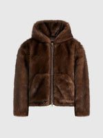Ryan - Fur Hooded Jacket - Brown