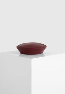 Anya - Leather Beret - Wine Red