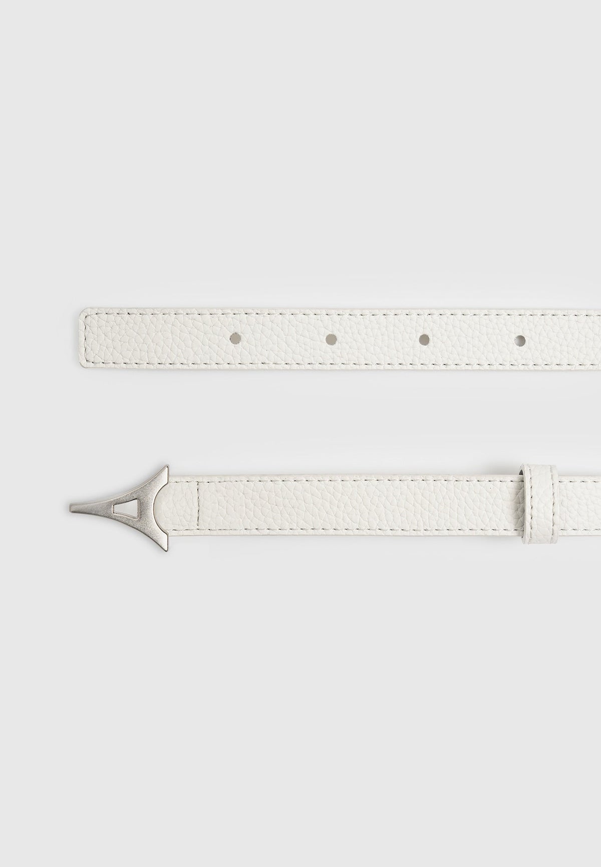Leonie - Eiffel Slim Leather Belt - White