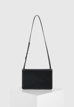 Elio - Suede Contrast Stitch Crossbody Bag - Black