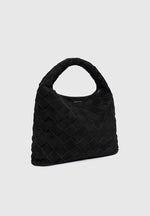 Aubin - Suede Woven Hobo Bag - Black