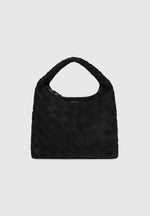 Aubin - Suede Woven Hobo Bag - Black