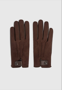 Mario - Suede & Leather Gloves - Brown