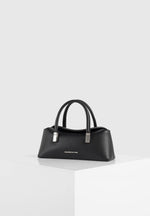 Annelise - Leather Baguette Bag - Black