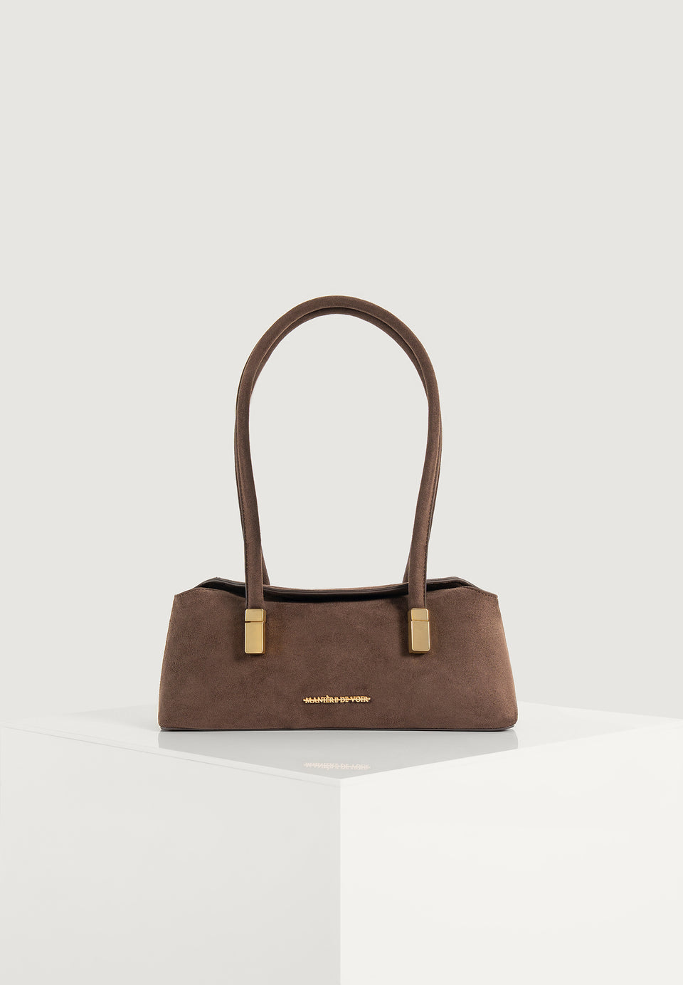 Annelise - Suede Baguette Bag - Brown