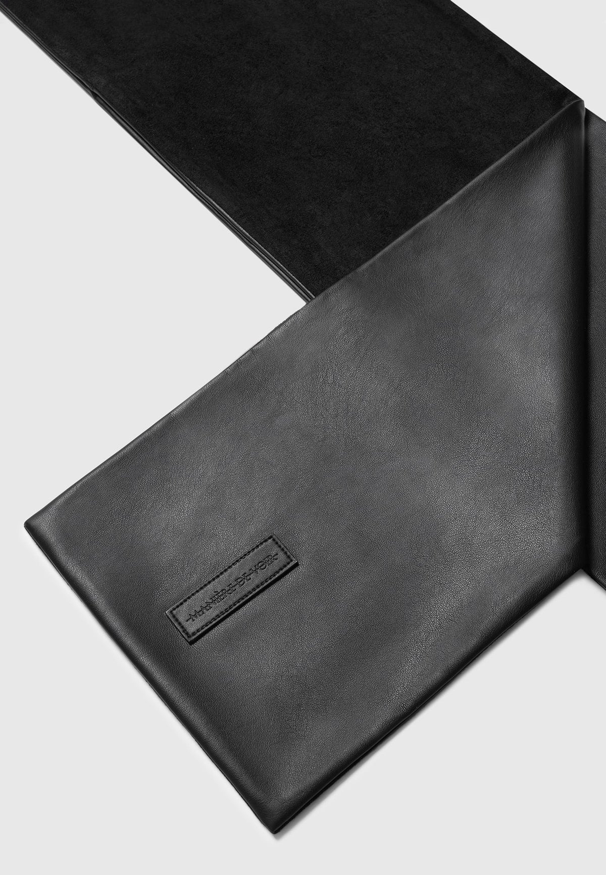 melia-reversible-leather-suede-scarf-black