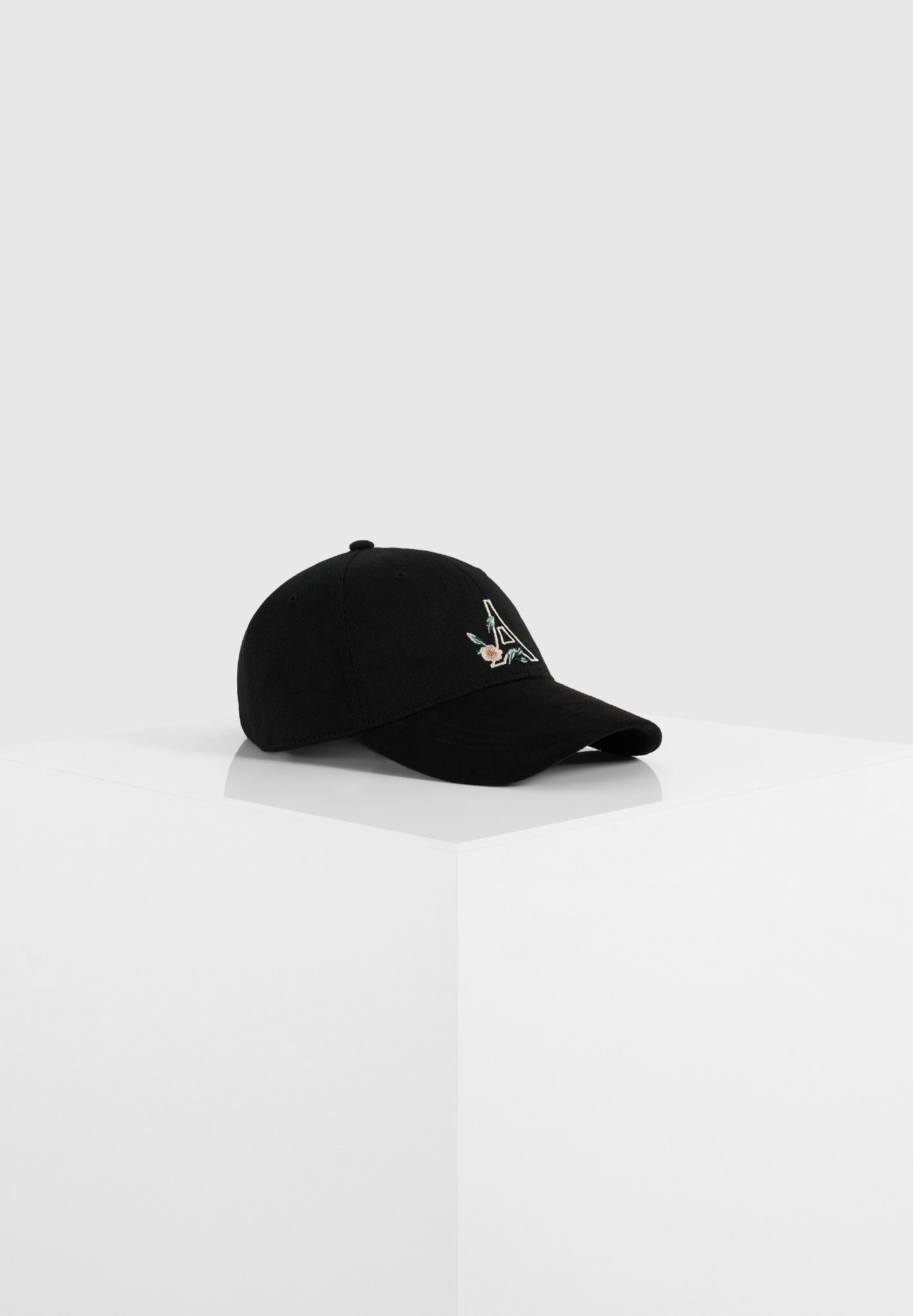 Floral Eiffel Suede Contrast Cap - Black