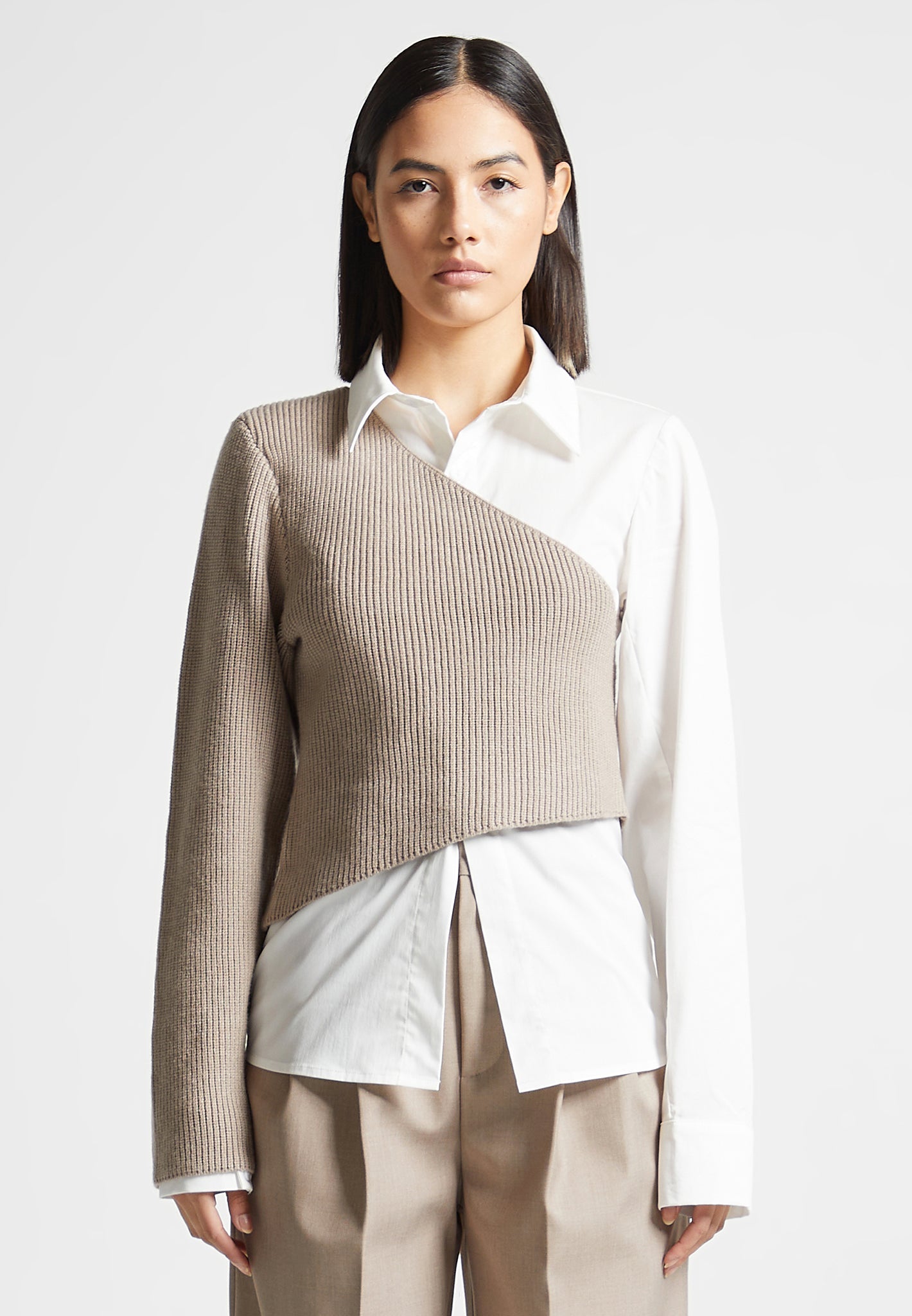 asymmetric-knitted-overlay-shirt-white-beige 