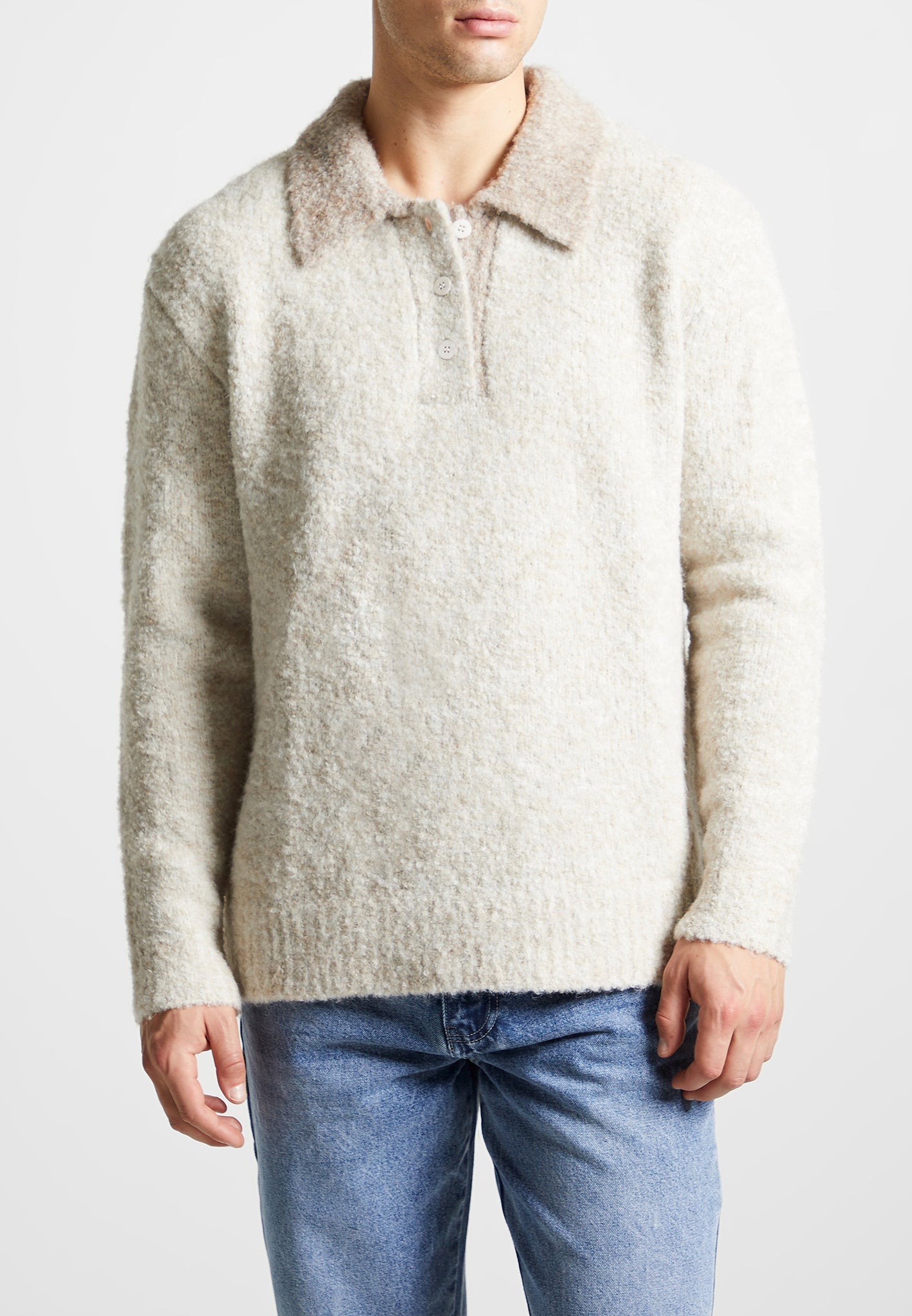 boucle-knit-contrast-polo-jumper-cream 
