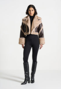 Kena - Vintage Leather & Plush 2-in-1 Gilet Jacket - Brown